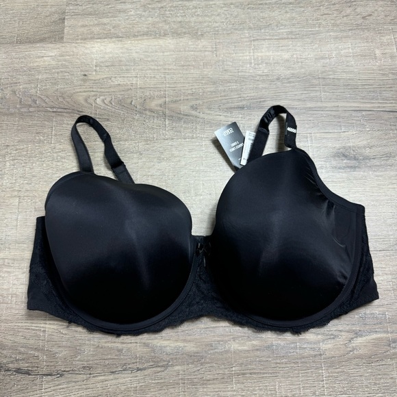 Torrid Curve Black T Shirt Bra Push Up 46 DDD NWT Underwire lace - Picture 3 of 8